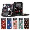 Рождественский мультяшный чехол для Samsung Galaxy Z Flip3 5G Flip4, черный жесткий чехол для мобильного телефона Z Flip 4 3, роскошный чехол для ПК Zflip3 Coque