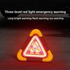 Triángulo de advertencia para coche con luz LED solar y señal de emergencia reflectante