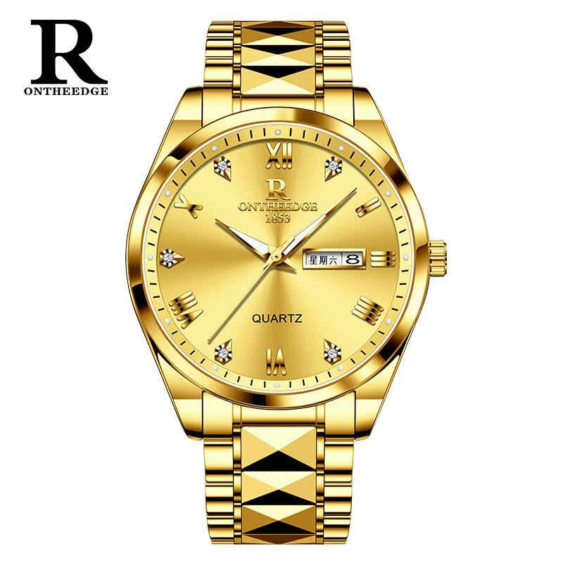 ONTHEEDGE Watch Men's Business Non-mechanical Watch Waterproof Luminous Quartz Watch