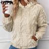 Women's Fashion Casual Solid Color Print Long Sleeve Hooded Hoodies & Sweatshirts
