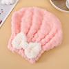 Dry Hair Cap For Women With Bow Coral Velvet Princess Cap Super Absorbent Dry Hair Towel Quick-drying Headband Shower Cap