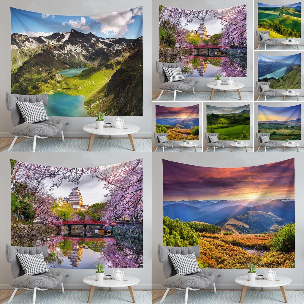 Digital Heat Transfer Tongjiamu Tapestry With Polyester Fiber Material For Home And Commercial Use