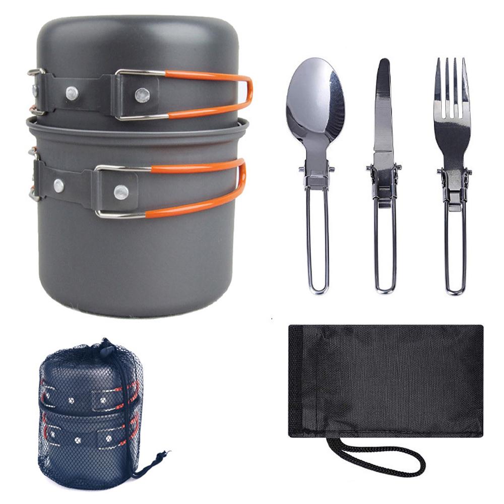 Ultralight Camping Cookware Utensils outdoor tableware set Hiking Picnic Backpacking Camping Tableware Pot Pan 1