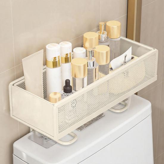 Корзина-топпер для бачка унитаза, органайзер для ванной комнаты, стеллаж для хранения над унитазом, компактная сетчатая полка над бачком для хранения мелочей в маленькой ванной комнате