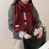 Woolen Cross Scarf Thicken Neckerchief Neckerchief Wrap Neck Warmer  Women