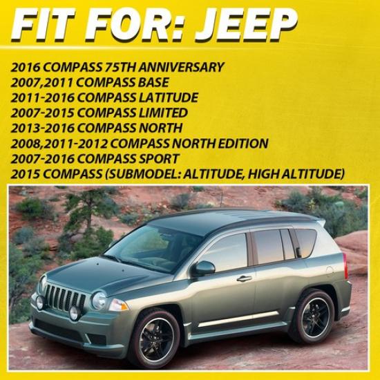 For Jeep 2011-2016 Compass Right Outer Latitude Side Rear Door Black Handle