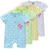 4 Pcs/lot Girls Baby Short Sleeve Romper Infant One Piece Clothing Summer Unisex Newborn Wave Point Clothes Kidswear