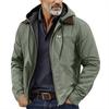 Men's Solid Color Zipper Pocket Hooded Sweatshirt Jacket Cardigan Men's Casual Jacket Cardigan