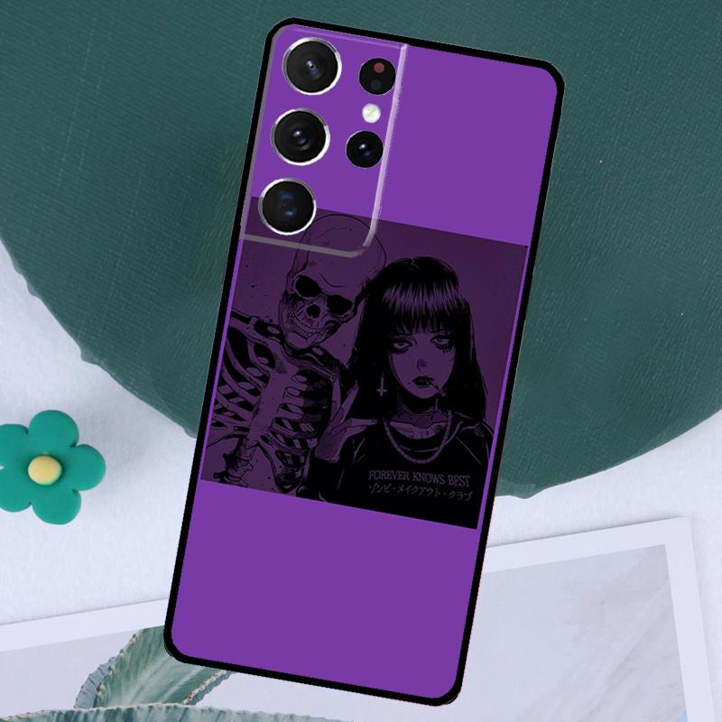 Purple aesthetic Case For Samsung Galaxy S23 S22 S24 Ultra Note 20 10 S8 S9 S10 Plus S20 FE S21 FE Cover