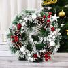 1pc Christmas Wreaths for Front Door, Xmas Decorations Winter Wreaths Home Decorative Wreath with Flowers Pine Cones for Party