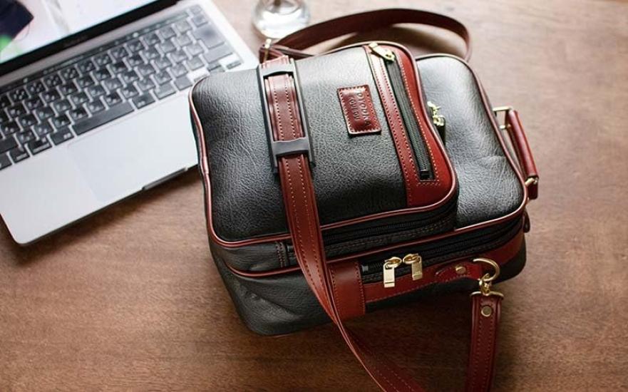 Мужская вертикальная сумка через плечо Toyooka Kobo, Синтетическая кожа, Crossbody, Сделано в Японии, Темно-синий, 4107-02