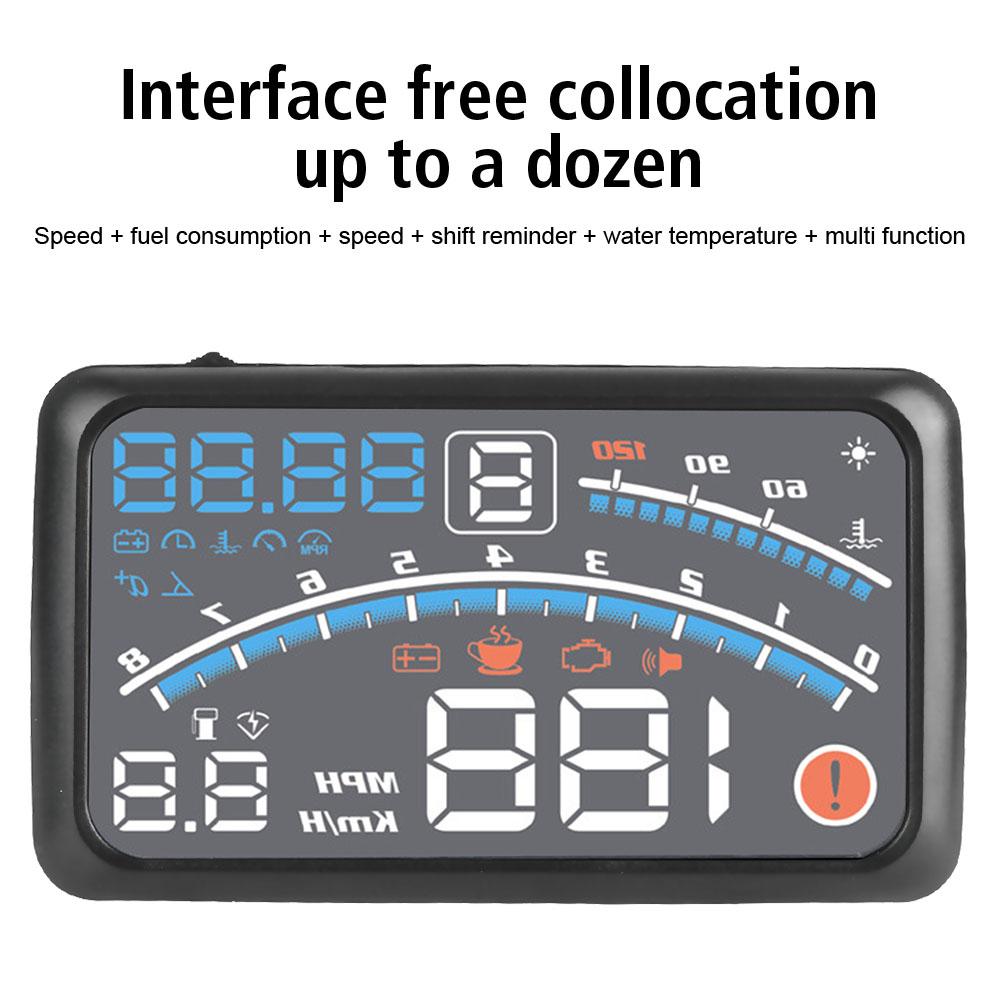 OBD2 HUD спидометр проектор на лобовое стекло автомобиля проекционный дисплей цифровой тестер температуры воды новый 4E модернизированный сигнализация 5.5 дюймов HD экран