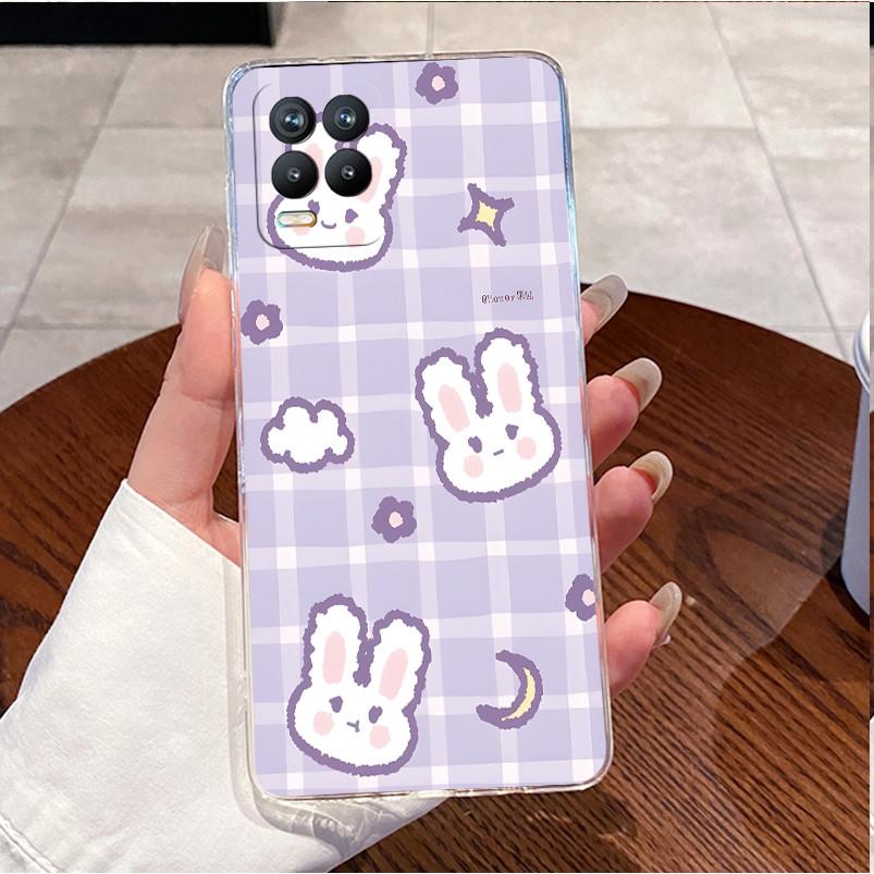 Чехол для Realme 8 Pro Narzo 30 5G Прозрачный Чехол Роскошный Милый Сердце Кролик Забавный Мягкий ТПУ Силикон Чехол для Телефона Для OPPO K9X Чехол