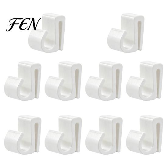Heavy Duty Light String Clamps Outdoor Clips, Black Plastic Organize Hooks, Eave Cord Holders Weather Resistant Snap-on Fasteners for Garden Backyard