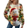 Женская мода Рождественский свободный топ с длинным рукавом и круглым вырезом