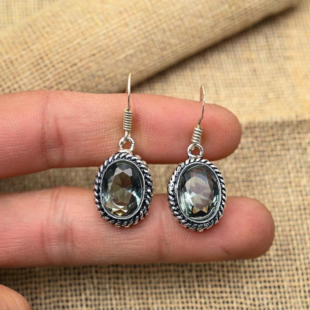 Alexandrite Gemstone Handmade 925 Solid Sterling Silver Jewelry Earring For Women