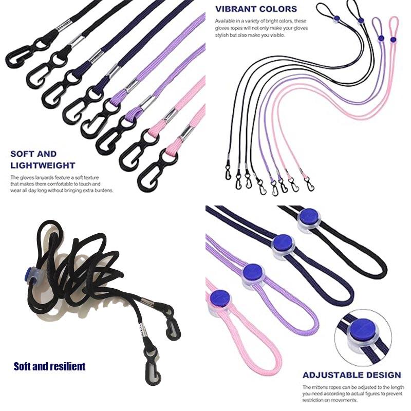 4 шт. регулируемый держатель для перчаток шнурок зажимы для варежек шнурок для лыжных перчаток для детей малышей взрослых многофункциональные нейлоновые ремни для перчаток подбородочный ремень