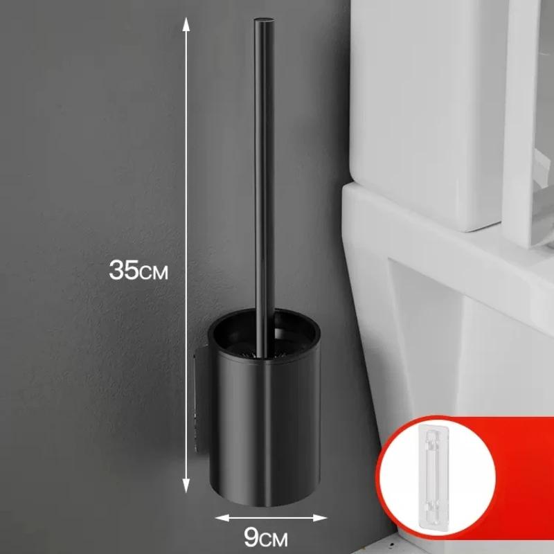Настенный и напольный ершик для унитаза с ручкой, без мертвой зоны, угловой ершик для мытья унитаза, оборудование для уборки туалета в ванной комнате, без перфоратора