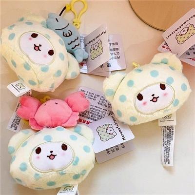 Оригинальные плюшевые игрушки Sanrio Marumofubiyori Медведь Киннаморолл Брелок Каваи Маленький Подвеска Брелок Детские Мягкие Игрушки Подарки на День Рождения