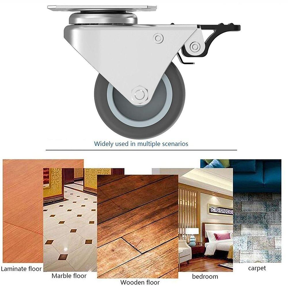 4 шт. с тормозами поворотные колеса до 880 фунтов поворотные колеса для поддонов прорезиненная мебель для тележек