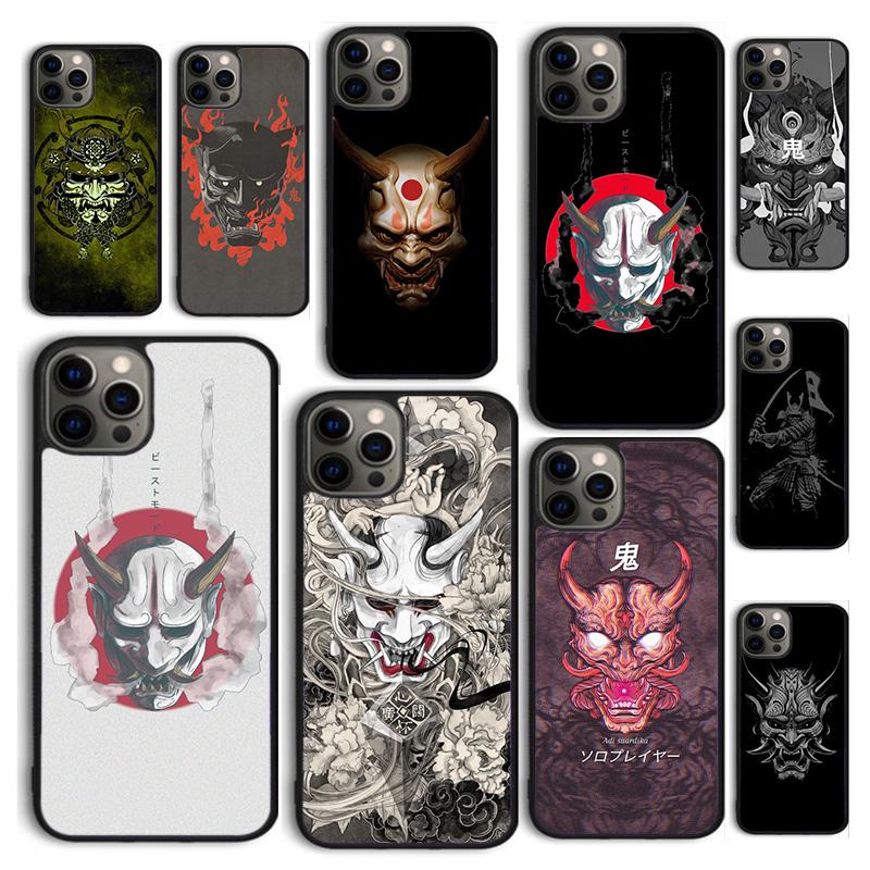 Осенний Чехол-Бампер для iPhone 17 Air 16 16e 15 12 11 13 14 Pro Max Apple Plus с изображением Демона Хannya Oni