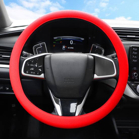 Силиконовый чехол на руль, однотонный, износостойкий, нескользящий дизайн, простая установка, универсальный защитный чехол на руль.