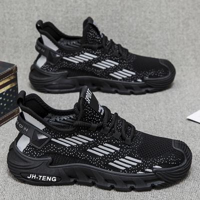 Для мужской обуви больших размеров, дышащая сетка fly-knit, резиновая подошва, нескользящая и износостойкая, модная, повседневная, универсальная обувь