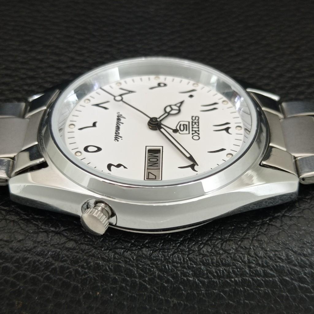 ЯПОНСКИЕ ВИНТАЖНЫЕ ОТРЕМОНТИРОВАННЫЕ АВТОМАТИЧЕСКИЕ МУЖСКИЕ ЧАСЫ SEIKO 5 С БЕЛЫМ ЦИФЕРБЛАТОМ a446170-1