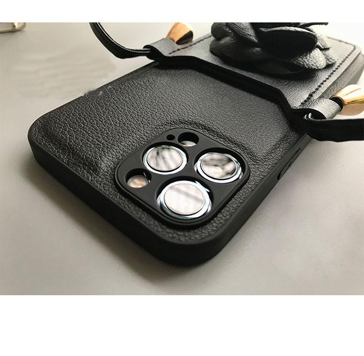 Корейский кожаный мягкий чехол из искусственной кожи с шейным ремешком для Iphone 12 13 Pro Max 11 X Xs Xr 8 7 Plus Se 3 2 10, держатель для карт, задняя крышка