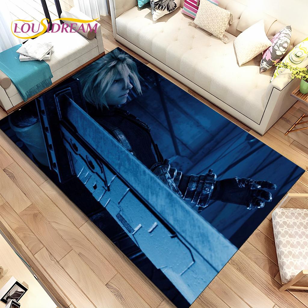 Final Fantasy Series Games Area Rug,Carpet Rug for Home Living Room Children's Bedroom Sofa Doormat Decor,Non-slip Floor Mat 3D