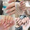 24pcs/set Short Square Fake Nails For Women Cute Bride White Heart Faux On Y2k False Nail Frenc M3Y4