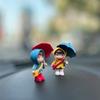 4PCS Umbrella Boy Cute Car Dashboard Ornament Action Figures Auto Rearview Mirrors Interior Decoration Car Accessories