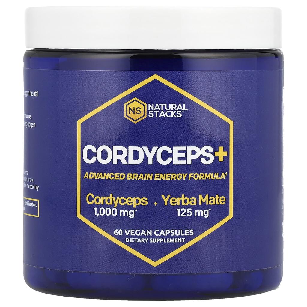 Natural Stacks Cordyceps Sinensis+, 60 Veggie Capsules
