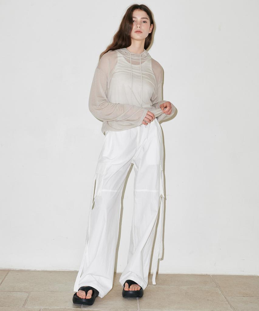 SLLOW GARMENTS Parachute Cargo Pants - White