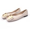 Fashion Spring Autumn New Luxury Women's Shoes Shallow Mouth Soft Bottom Comfortable Square Head Square Buckle Fashion Casual Flat Shoes
