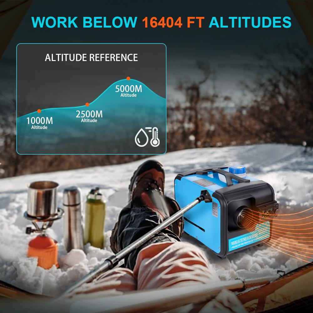 Универсальный дизельный воздушный отопитель 12В&24В&220В AC&DC Все в одном Стояночный отопитель 2-8 кВт с Bluetooth-управлением для дома, автодома, транспортного средства