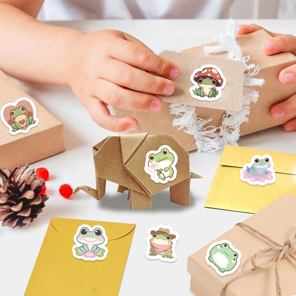 500 Pieces/roll Sticker Roll Sticker New Product Cartoon Frog Creative Handbook Material Self-adhesive Seal Sticker