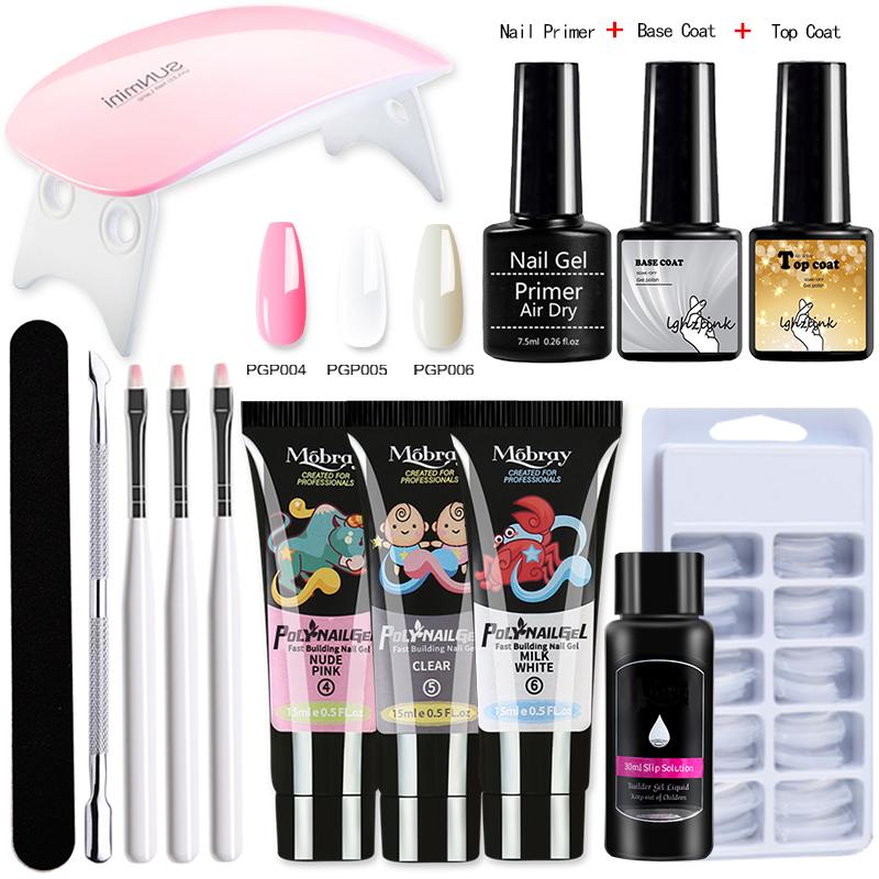 Набор полигелей для маникюра, набор для наращивания ногтей гелем, скользящий раствор, акриловый гель-лак для дизайна ногтей, дизайн кончиков пальцев