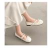 Retro Ballet Style Flat Bottom Shallow Mouth Single Shoes Women's New Summer One-pedal Bow Mary Jane Shoes