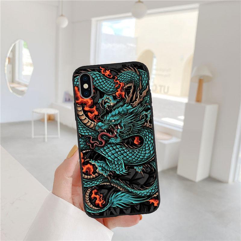 LO25 Чехол-накладка 'Китайский Дракон' для iPhone SE X XS XR 11 16E 17 Pro Max Air 8 7 6 6s Plus