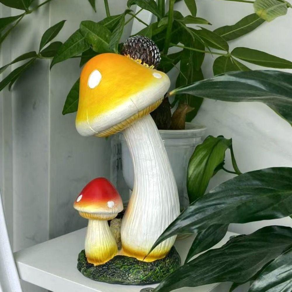 Simulation Pastoral Hedgehog Mushroom Ornaments Crafts Villa Courtyard Figurines Decoration