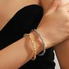 European & American Luxury Gold-Plated Zircon Snake Bracelet - High-End Retro Style for Women