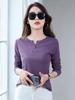 Women's V-Neck Long-Sleeve Slimming Casual Top - Fall 2025 Fashion, Age-Reducing, Loose Fit