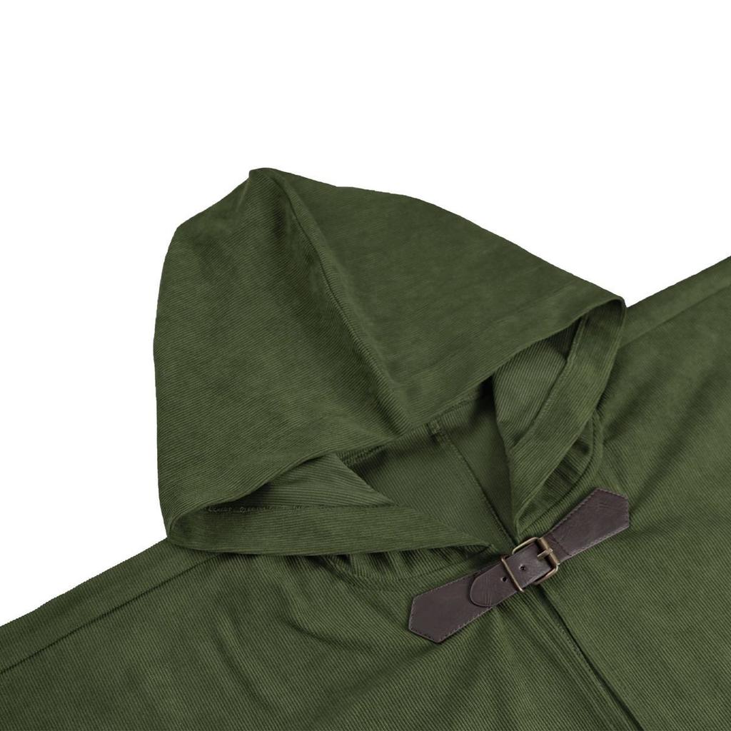 Unisex Medieval Vintage Halloween Cloak Corduroy Cosplay Performance Cloak Stage Costume