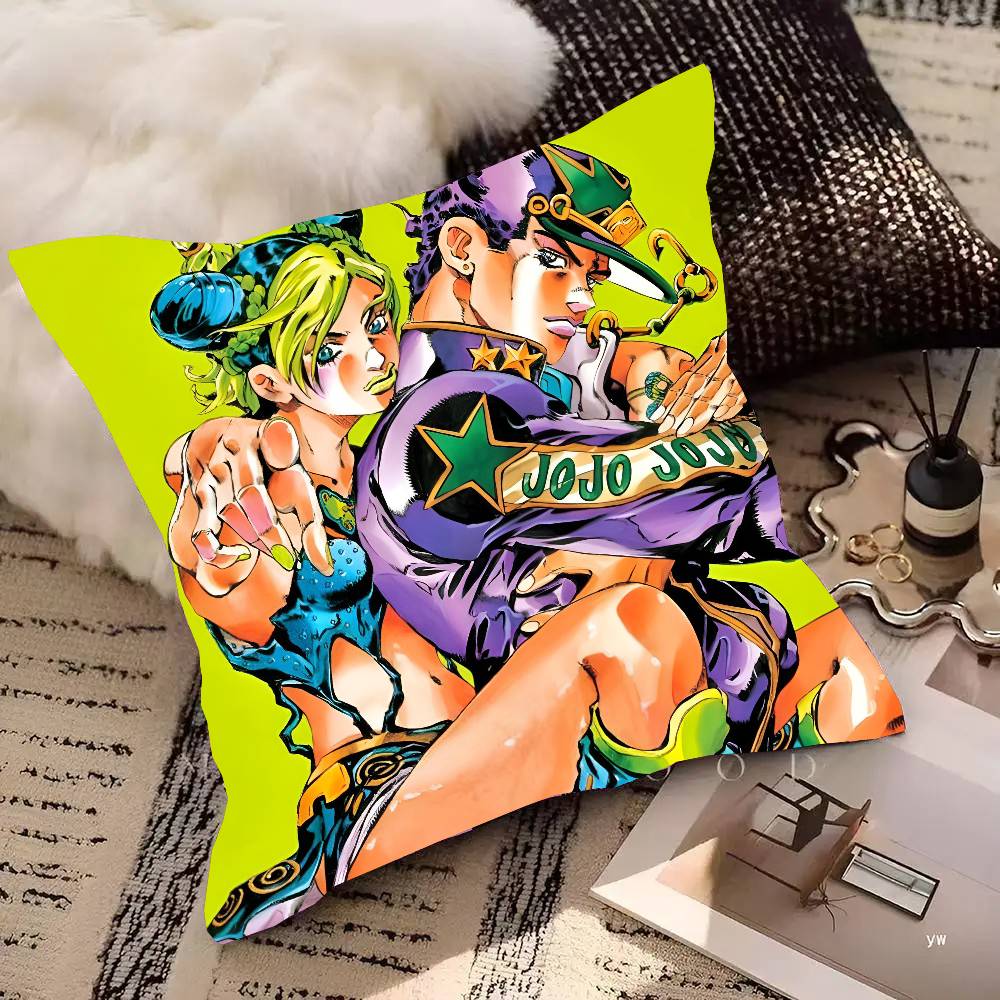 Аниме JoJo's Bizarre Adventure Джолин Куджо Наволочка Квадратная Подушка Спальня Диван Досуг Комфорт Подушка Автомобиль Дом Декорация