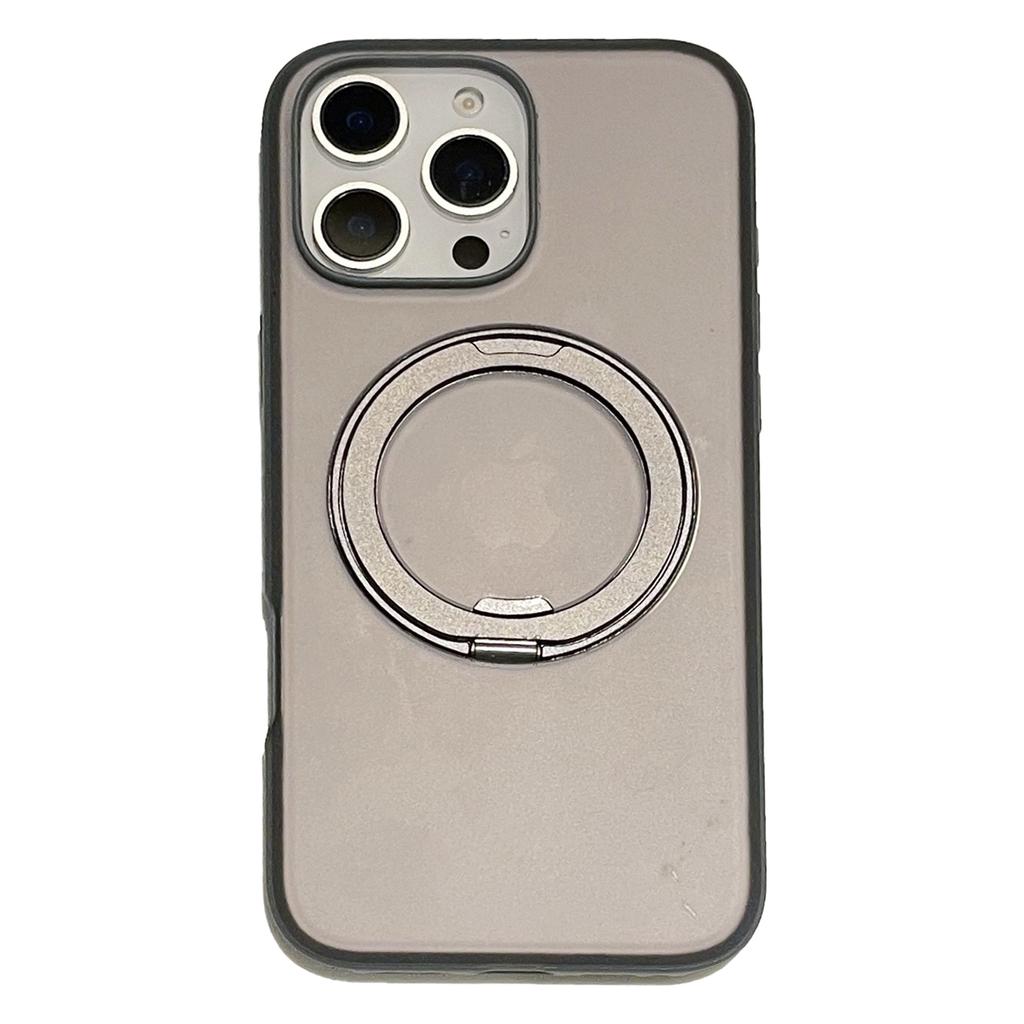 For iPhone 15 Pro Max Magnetic Case PC+TPU Kickstand Phone Back Cover