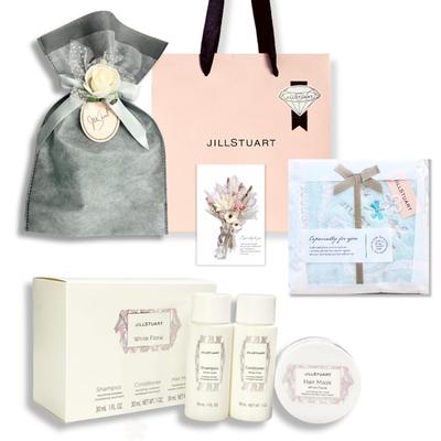 JILL STUART White Floral Набор для ухода за волосами в дорожном формате и Дорожный набор для волос Light День рождения с пакетом [Подарочная упаковка] (Шампунь, Кондиционер, Маска) &
