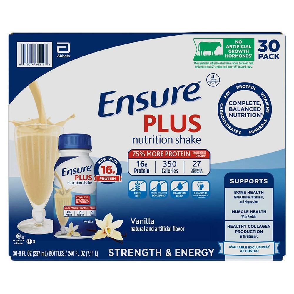 Ensure Plus Nutrition Shake Vanilla 237ml 30 Packs 30 Servings Ingredients: may be subject to change at the | 30 Packs 30 Servings