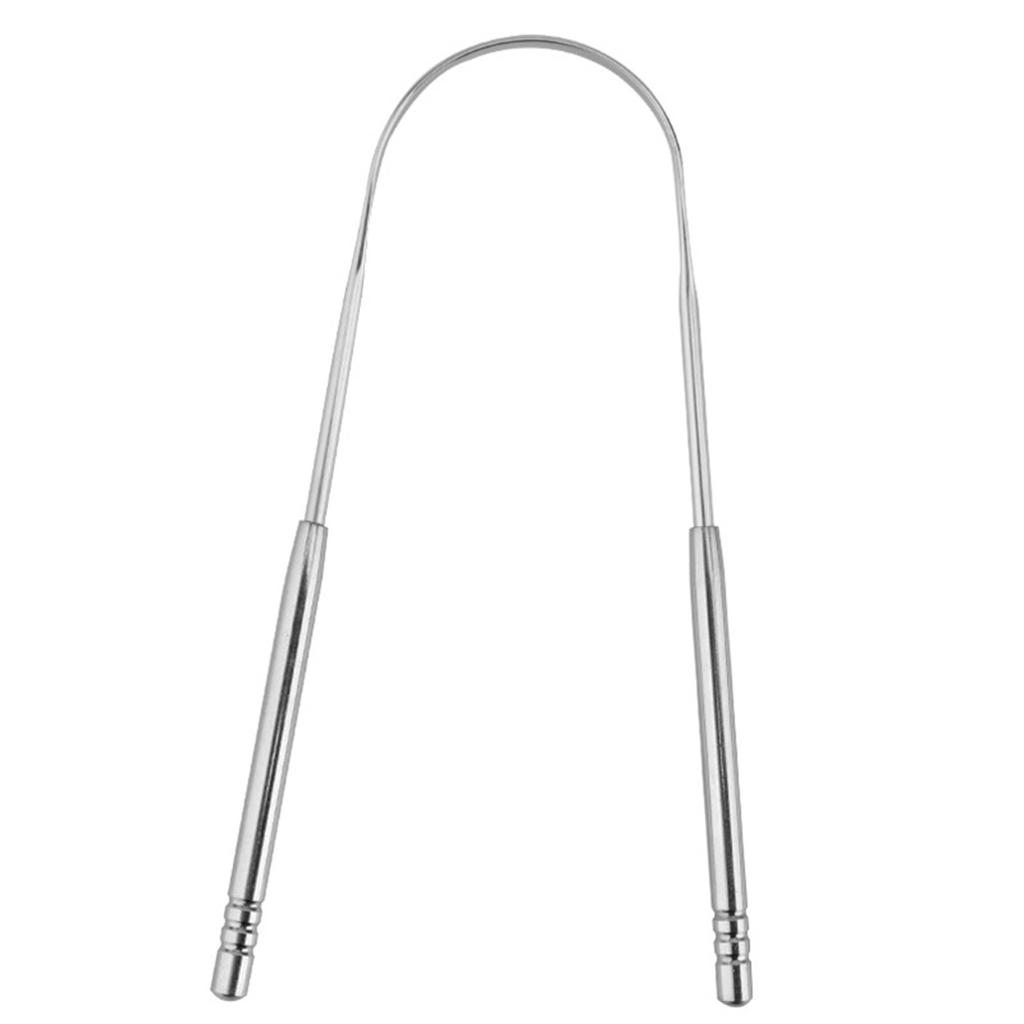 2PCS Stainless Steel Tongue Scraper Oral Tongue Cleaner with Metal Storage Box Mouth Tongue