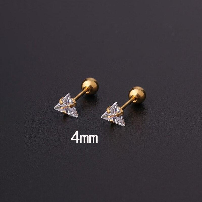 2 шт., серьги-гвоздики из нержавеющей стали 316L для пирсинга козелка, серьги-гвоздики для женщин, геометрический цирконий, кольцо для губ, ювелирные изделия для хряща